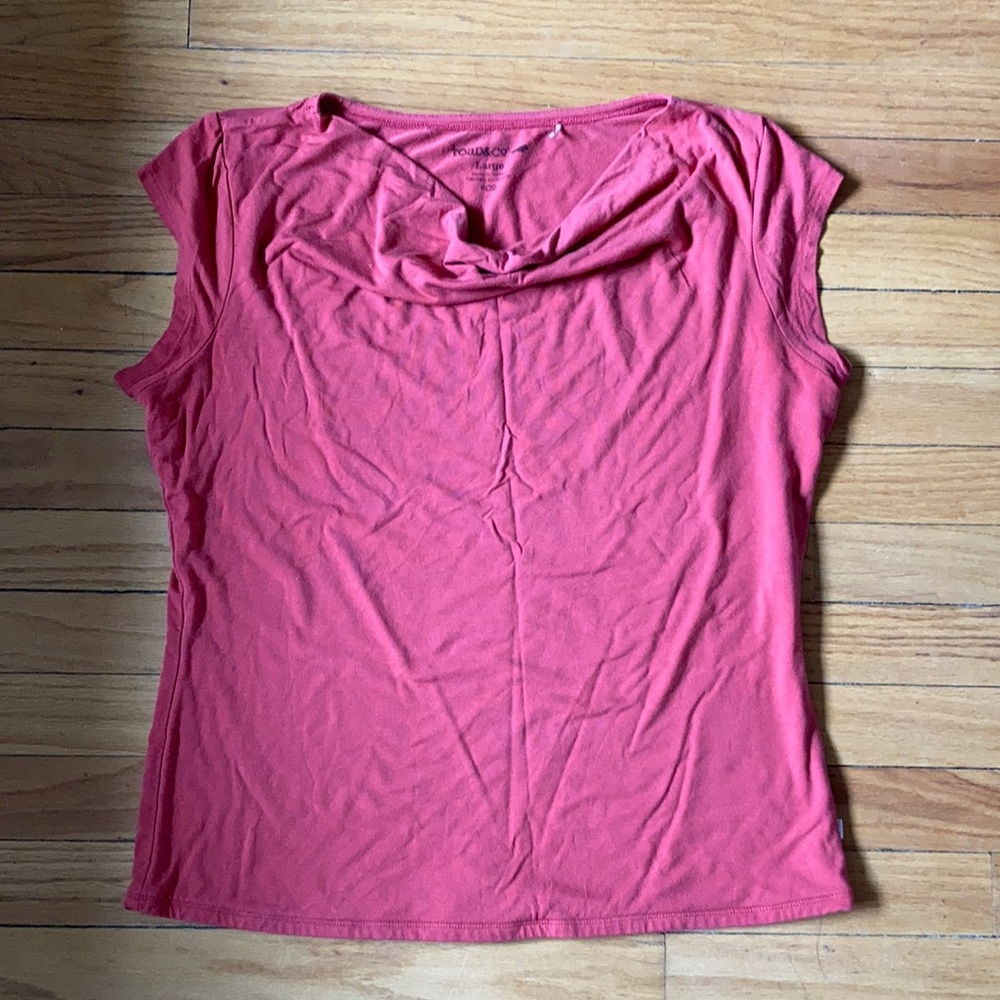 Toad & Co cowl neck tee shirt.